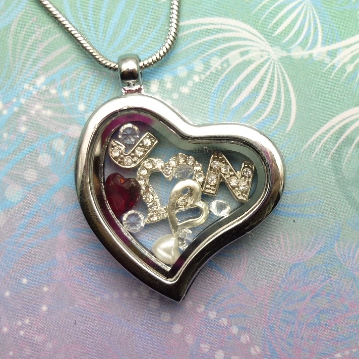 Floating Charm Locket - Customised with 2 Initials - choose your charms - Image 7