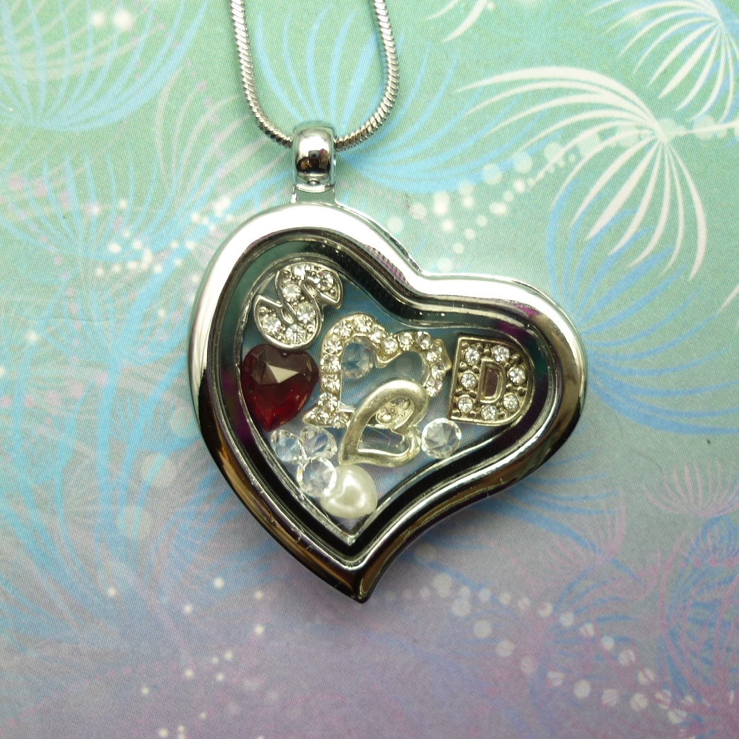 Floating Charm Locket - Customised with 2 Initials - choose your charms - Image 8
