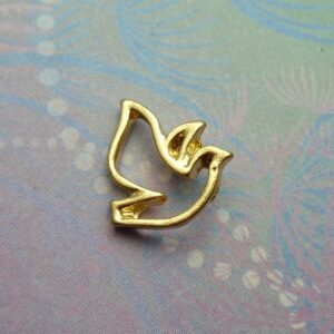 Peace Dove Frame Gold - Charm for Memory Lockets