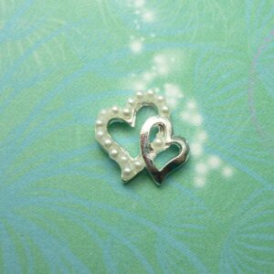 Pearl Double Heart - Charm for Memory Lockets