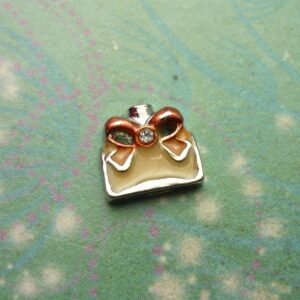 Perfume Bottle with Bow - Charm for Memory Lockets