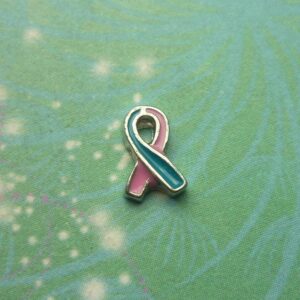 Pink & Blue Ribbon - Charm for Memory Lockets