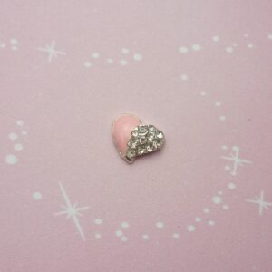 Pink - Jeweled Heart - Charm for Memory Lockets