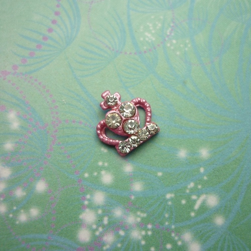Pink Royal Crown - Charm for Memory Lockets