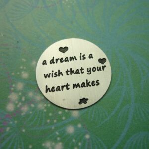 Plate - A dream is a wish your heart makes 22mm - Charm for Memory Lockets