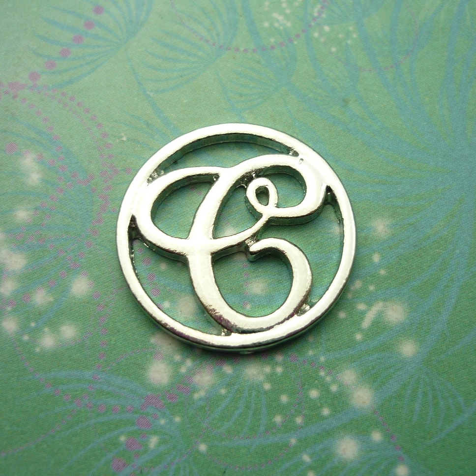 Plate - Alphabet Letter - C - Charm for Memory Lockets