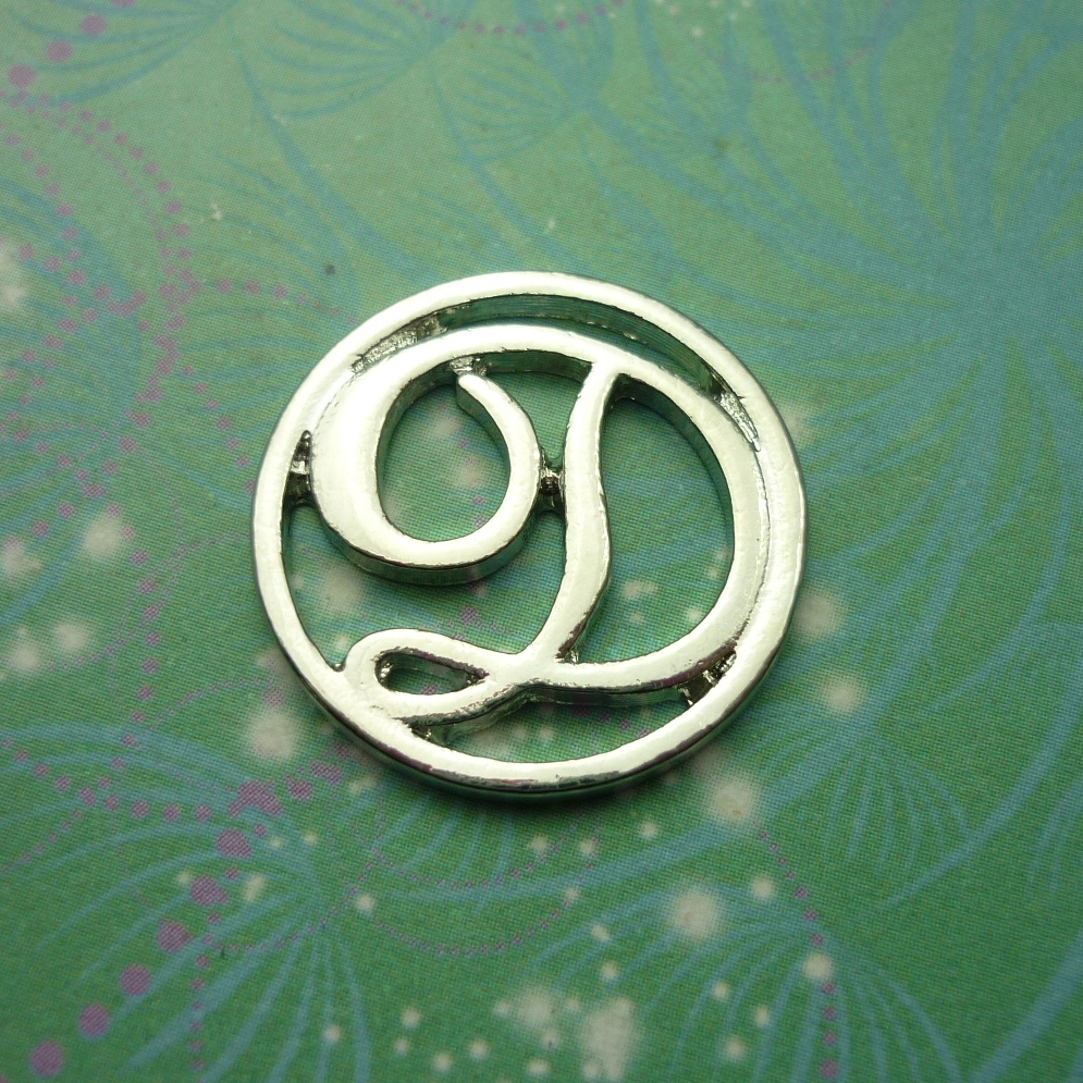 Plate - Alphabet Letter - D - Charm for Memory Lockets