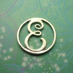 Plate - Alphabet Letter - E - Charm for Memory Lockets