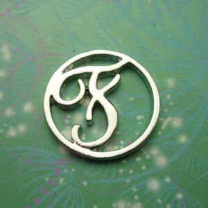 Plate - Alphabet Letter - F - Charm for Memory Lockets
