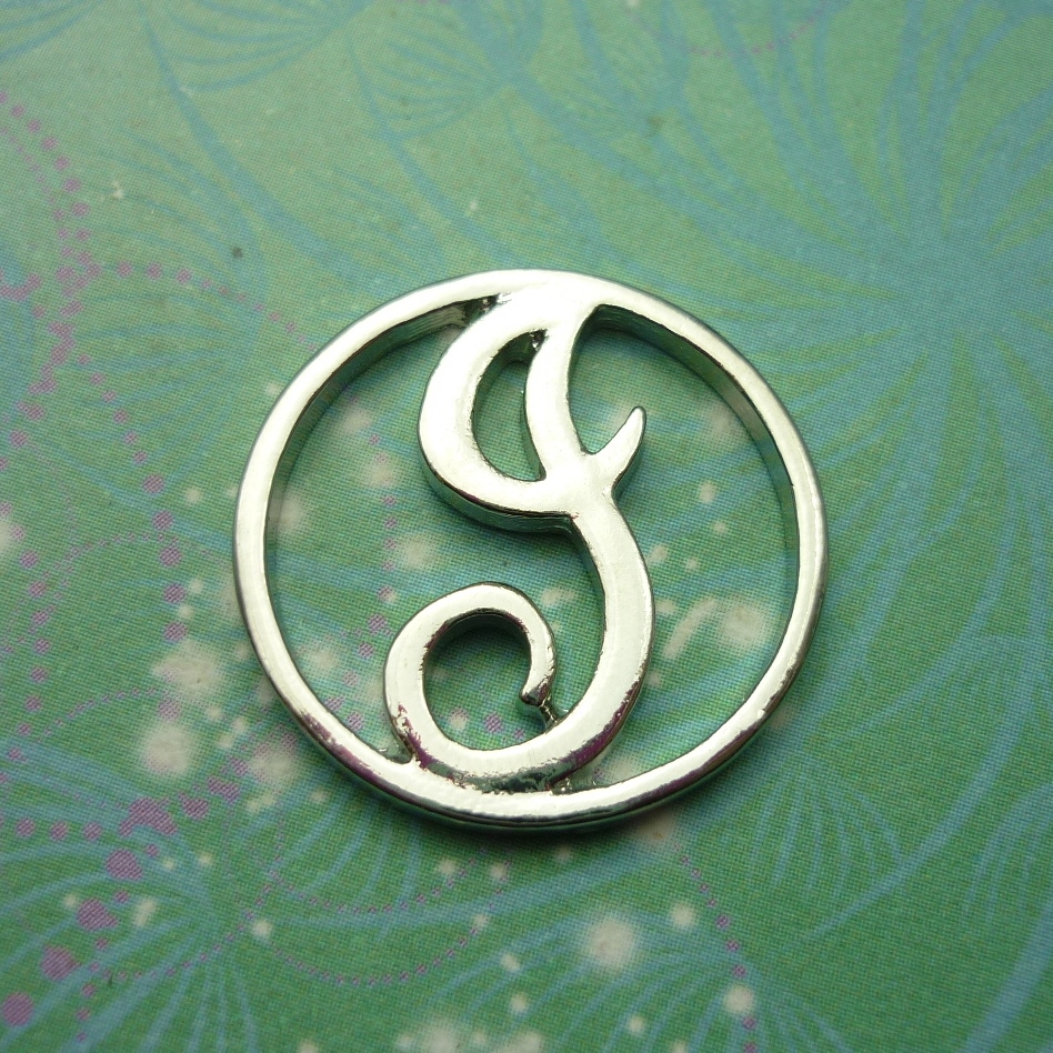 Plate - Alphabet Letter - I - Charm for Memory Lockets