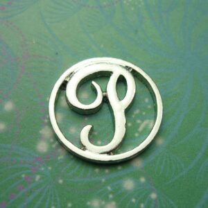 Plate - Alphabet Letter - P - Charm for Memory Lockets