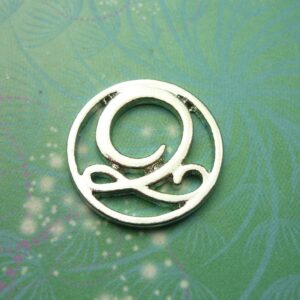 Plate - Alphabet Letter - Q - Charm for Memory Lockets