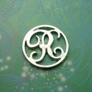 Plate - Alphabet Letter - R - Charm for Memory Lockets