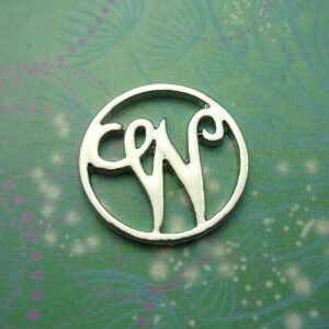 Plate - Alphabet Letter - W - Charm for Memory Lockets
