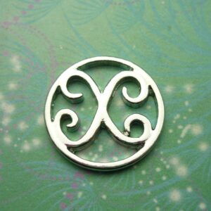 Plate - Alphabet Letter - X - Charm for Memory Lockets