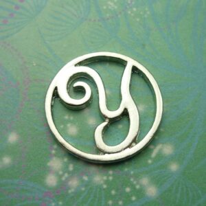 Plate - Alphabet Letter - Y - Charm for Memory Lockets
