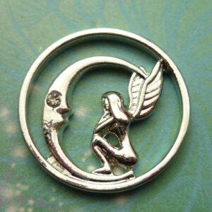 Plate - Fairy in the Moon - Charm for Memory Lockets