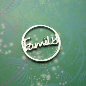 Plate - Family Cut Out Word - 22mm - Charm for Memory Lockets