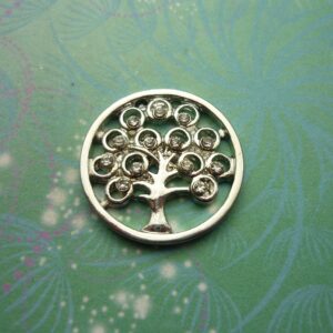 Plate - Family Tree with Jewels 22mm - Charm for Memory Lockets