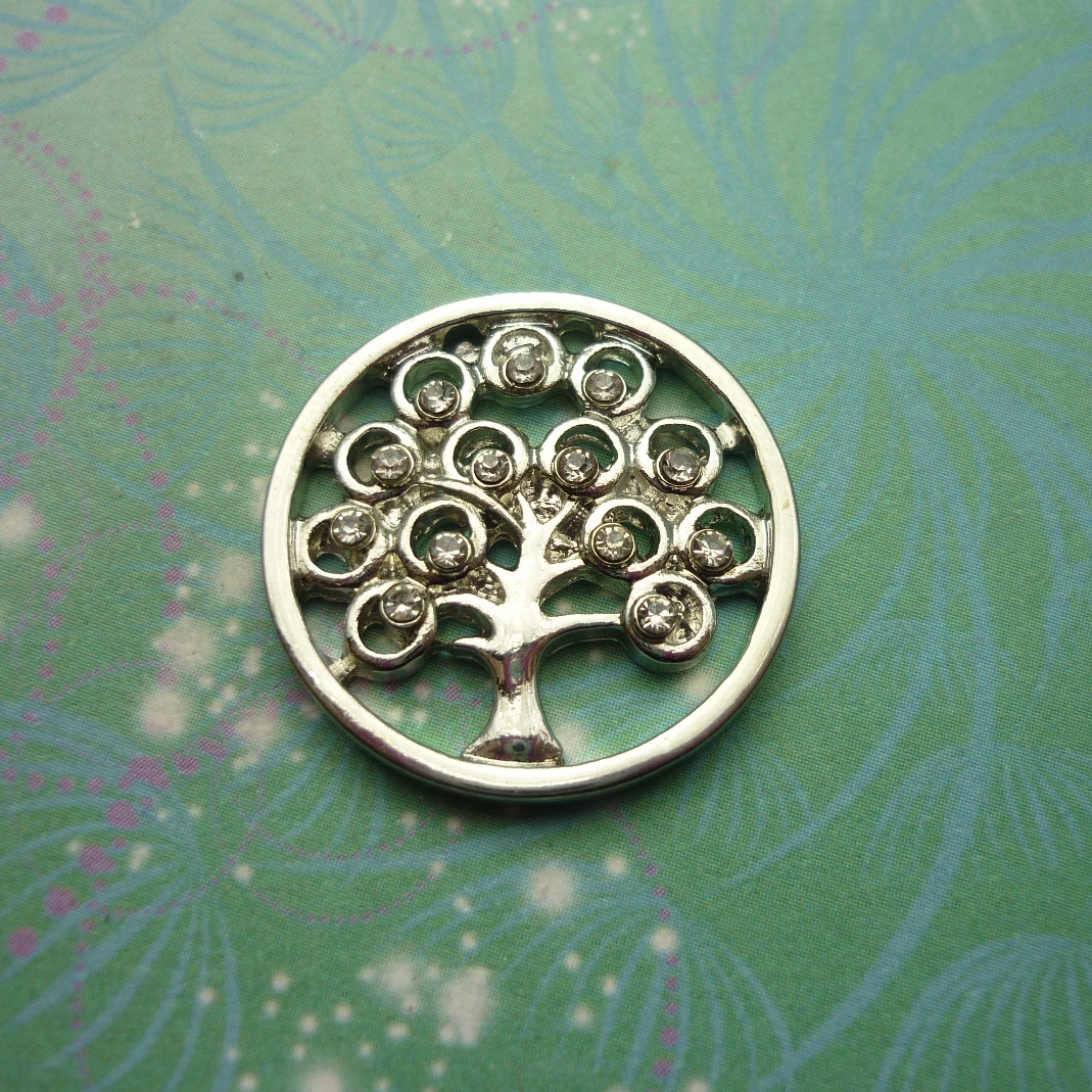 Plate - Family Tree with Jewels 22mm - Charm for Memory Lockets