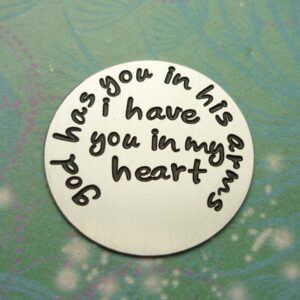 Plate - God Has You in his Arms - Charm for Memory Lockets