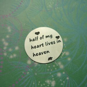 Plate - Half of My Heart Lives in Heaven 22mm - Charm for Memory Lockets