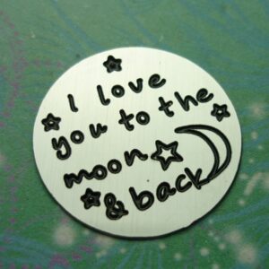 Plate - I you to the moon and back - 22mm - Charm for Memory Lockets