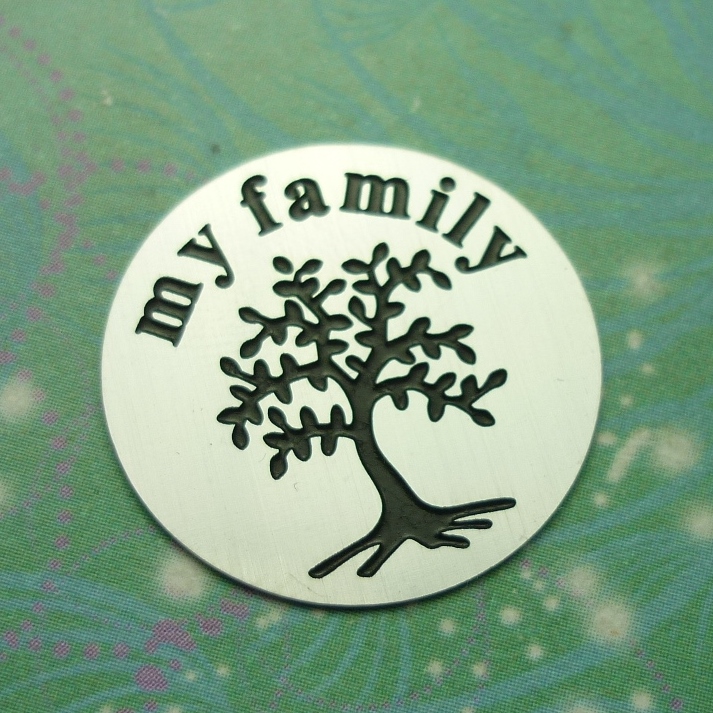 Plate - My Family - 30mm - Charm for Memory Lockets
