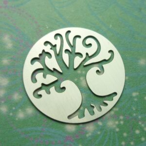 Plate - Swirl Tree - 30mm - Charm for Memory Lockets