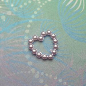 Purple Framed Pearl Heart - Charm for Memory Lockets