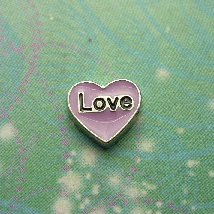 Purple Heart Love - Charm for Memory Lockets