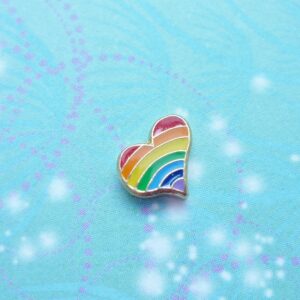 Rainbow Heart Charm For Lockets - Charm for Memory Lockets