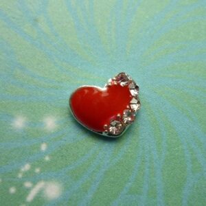 Red Heart with Crystals - Charm for Memory Lockets