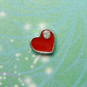 Red Heart with Sparkle - Charm for Memory Lockets