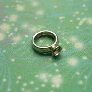 Ring - Silver with Jewel - Charm for Memory Lockets