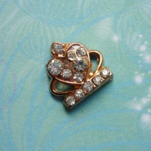Rose Gold CZ Crown - Charm for Memory Lockets
