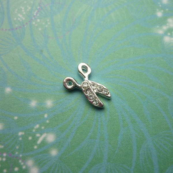 Scissors with Crystals - Charm for Memory Lockets