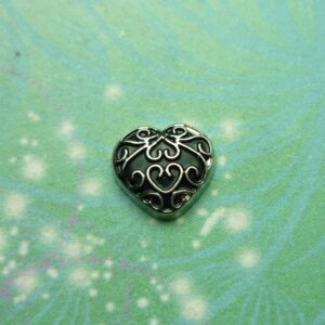 Scroll Work Love Heart - Charm for Memory Lockets