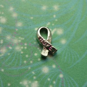 Silver Hope Ribbon - Charm for Memory Lockets