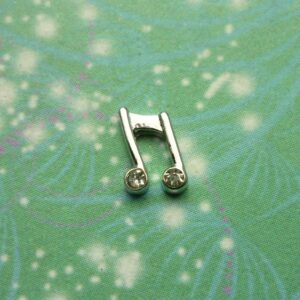 Silver Musin Note with Sparkles - Charm for Memory Lockets