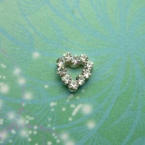 Silver Sparkling Crystal Heart - Charm for Memory Lockets