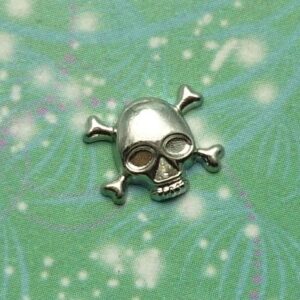 Skull & Cross Bones Silver - Charm for Memory Lockets
