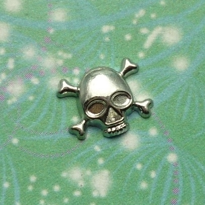 Skull & Cross Bones Silver - Charm for Memory Lockets