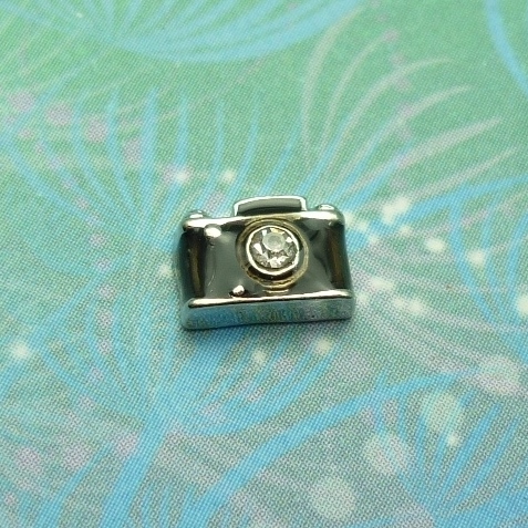 Small Camera Black with Jewel - Charm for Memory Lockets