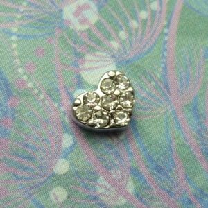 Small Jeweled Heart - Charm for Memory Lockets