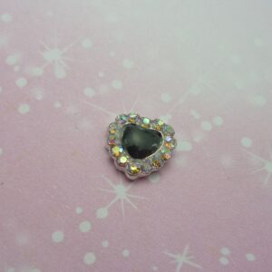 Sparkle Heart - Black - Charm for Memory Lockets