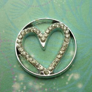 Sparkle Heart Plate for Large Lockets - Charm for Memory Lockets