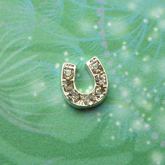 Sparkling CZ Horse Shoe - Charm for Memory Lockets