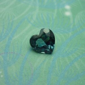 Sparkling Faceted Crystal Jewel Heart - Blue Zircon - Charm for Memory Lockets