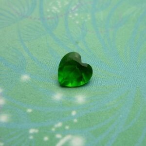 Sparkling Faceted Crystal Jewel Heart - Emerald - Charm for Memory Lockets